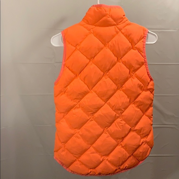 J. Crew Neon Orange Down Quilted Puffer Vest - Picture 2 of 4